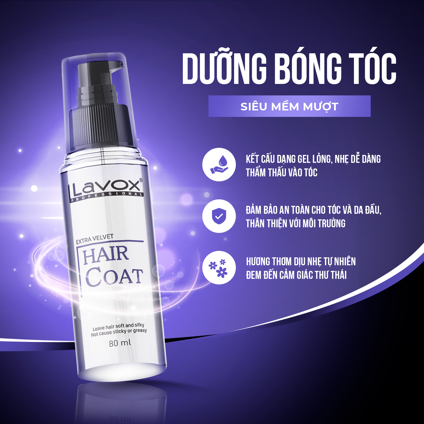 Dưỡng Bóng Tóc Siêu Mềm Mượt Lavox