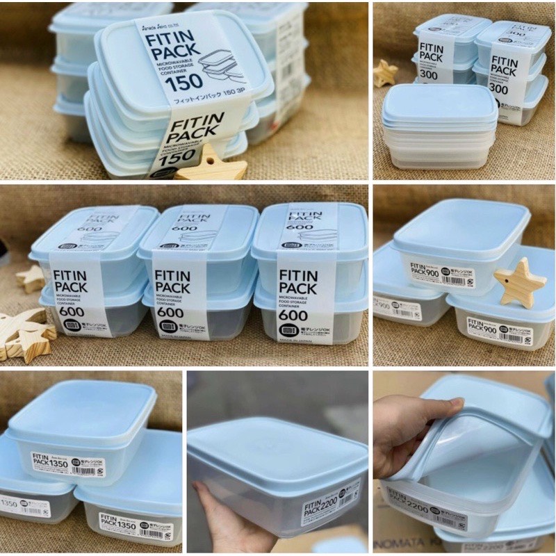 Set 02 hộp thực phẩm nắp mềm Sanada, dùng để chứa đựng và bảo quản thực phẩm cho gia đình, quán ăn... bảo quản trong ngăn mát/ ngăn đông - nội địa Nhật Bản 