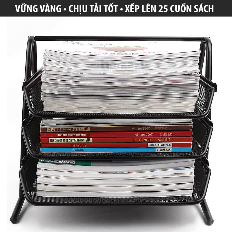 Kệ Đựng Tài Liệu Để Bàn Làm Việc Hamart Khay Hồ Sơ Văn Phòng A4 Decor Đa Tầng Khung Lưới Sắt