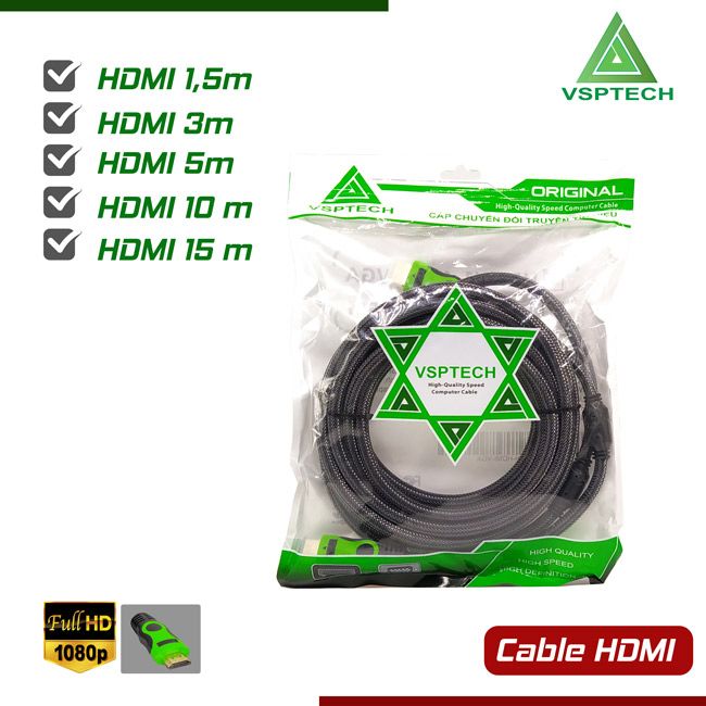 Dây HDMI 10m Bọc Lưới Full HD