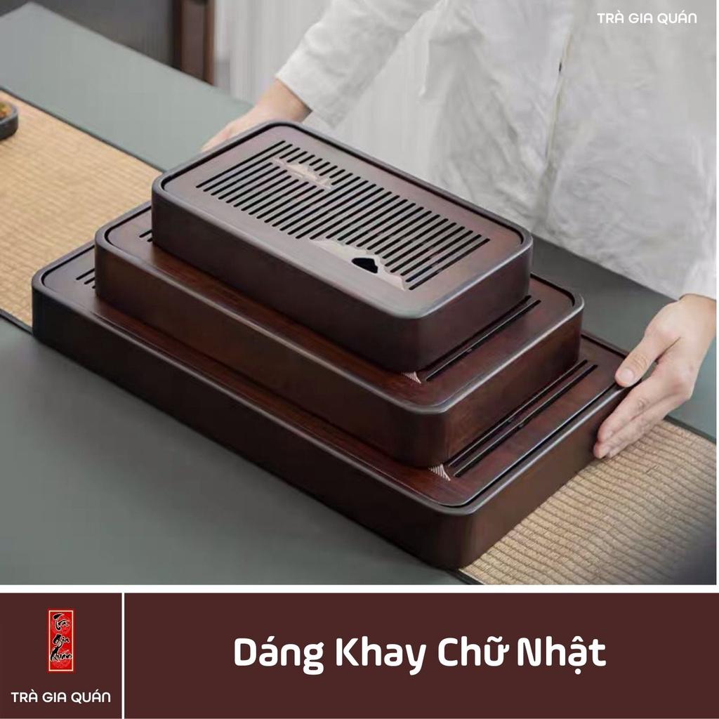 KT 61 Khay Trà Tre Cao Cấp Hình Chữ Nhật 3 Kích Thước