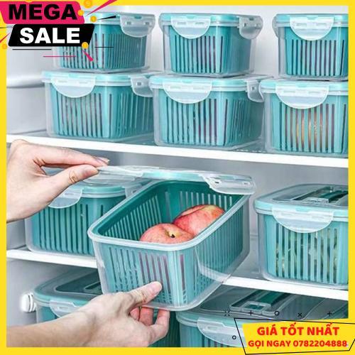 Sét 5 Hộp Đựng Đồ Tủ Lạnh Đa Năng 2 Lớp Cao Cấp Có Nắp Đạy Đựng Thực Phẩm - Giao Hàng Toàn Quốc