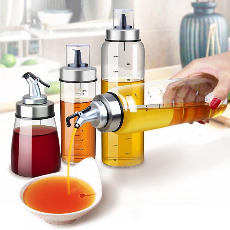 Chai Thủy Tinh Đựng Dầu Ăn Chia Vạch, Có Vòi Chiết Rót Dung Tích 300ml, 500ml