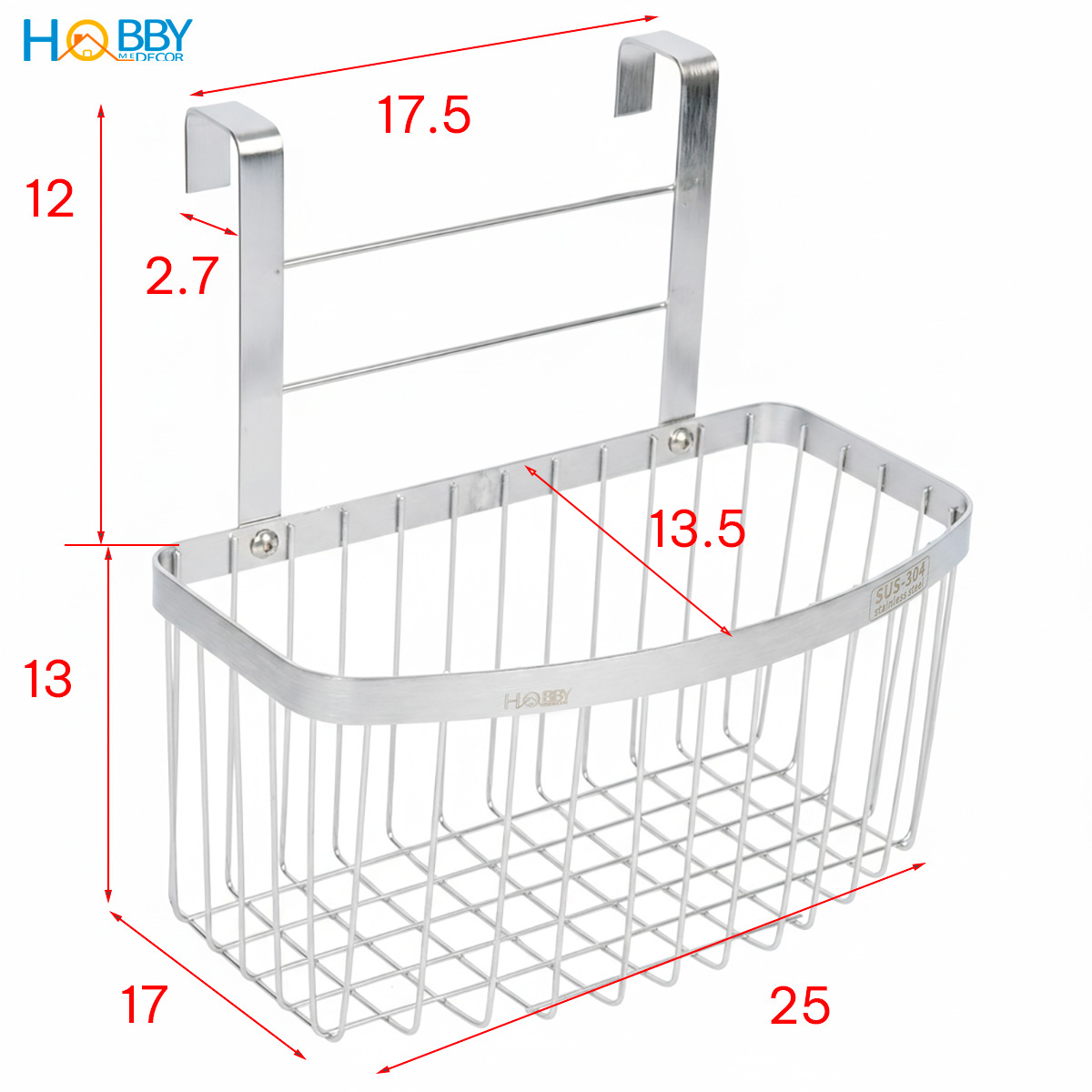 Kệ đựng chai lọ gia vị gắn cánh tủ bếp inox 304 Hobby home decor TB5