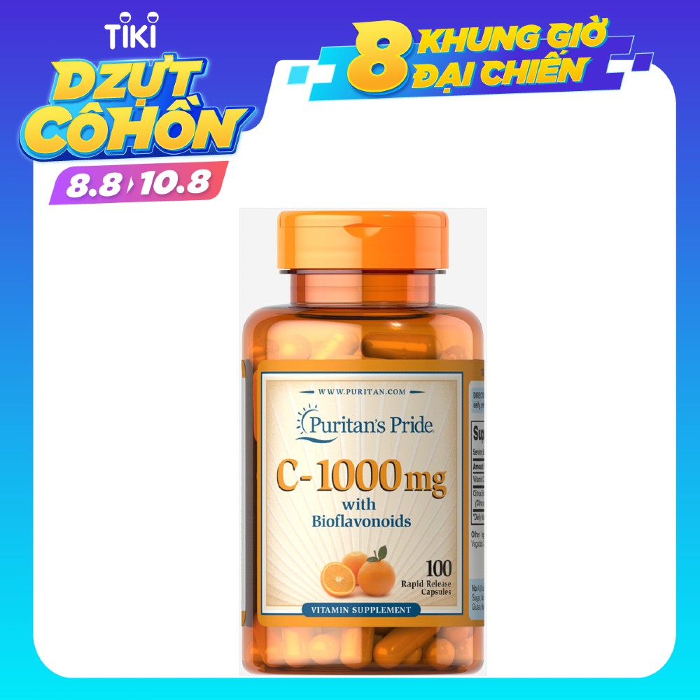 Vien Uống Tăng Sức đề Khang Lam đẹp Da Puritan S Pride Vitamin C 1000mg With Bioflavonoids Rose Hips 100 Vien Tiki Vien Uống Tăng Sức đề Khang Lam đẹp Da Puritan S Pride Vitamin C 1000mg With Bioflavonoids Rose Hips 100 Vien Tiki