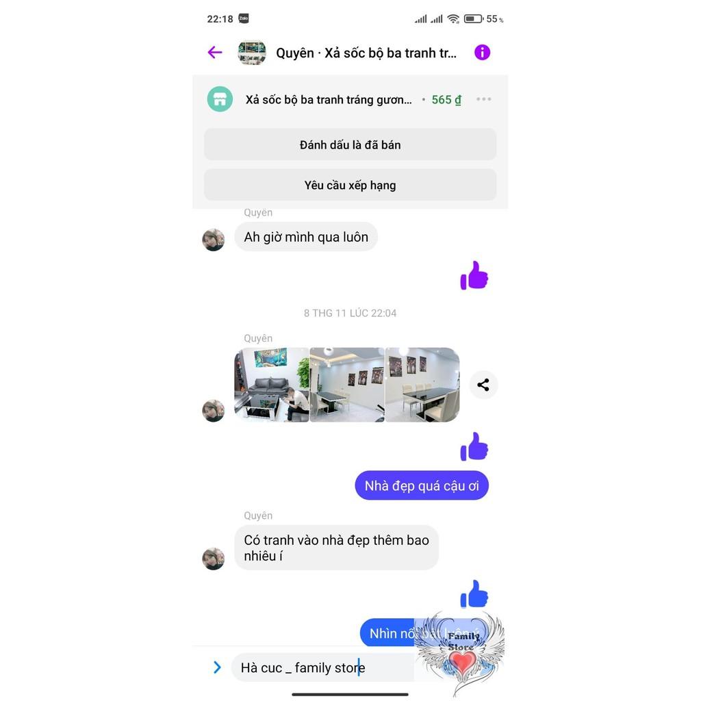 Bộ ba tranh trừu tượng tráng gương cao cấp