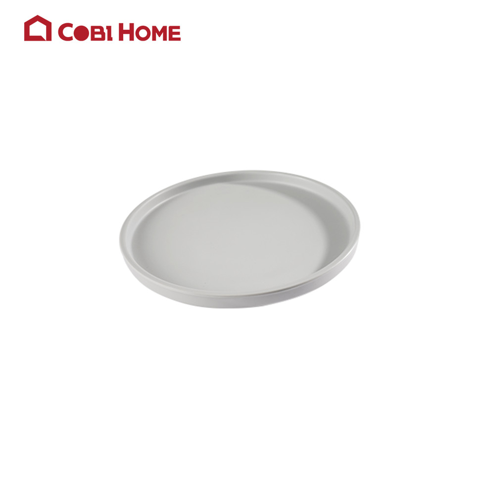 Dĩa xám tròn 20.6cm bằng melamine cao cấp 