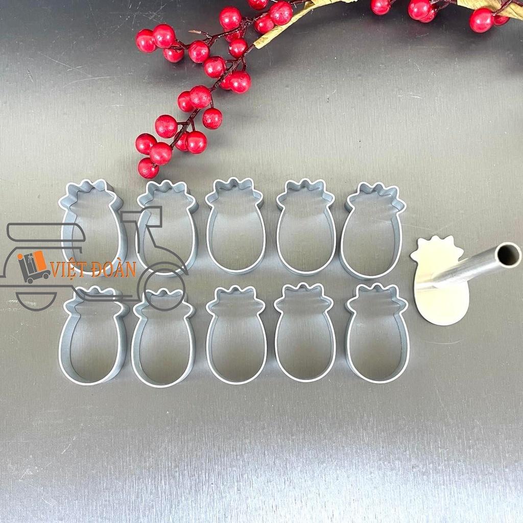 10 khuôn BÁNH DỨA ĐÀI LOAN + DỤNG CỤ NHẤN - bánh cookies dứa , bánh trái thơm - Khuôn dày, đẹp, sắc nét