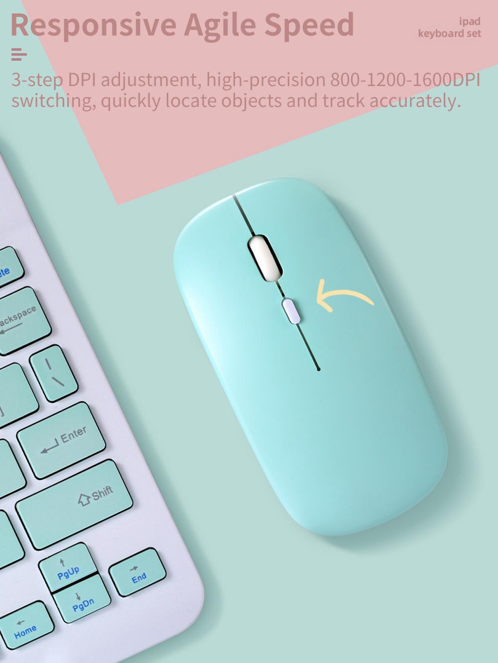 Dành Cho iPad Teclado Bàn Phím Bluetooth Tắt Tiếng Chuột Không Dây Dành Cho Xiaomi Samsung Huawei Điện Thoại Máy Tính Bảng Android IOS Windows