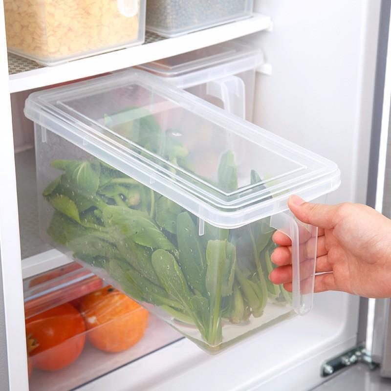 Hộp bảo quản thức ăn tủ lạnh có nắp và tay cầm (14x15x26cm)