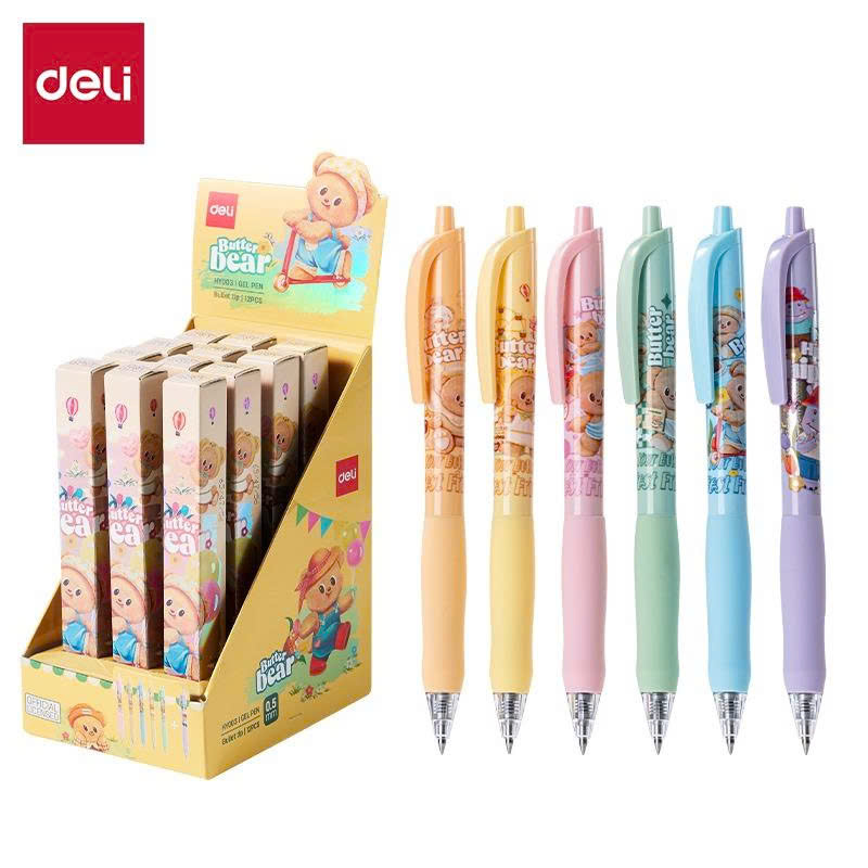Bút gel 0.5mm Túi Mù Deli EHY003 ButterBear