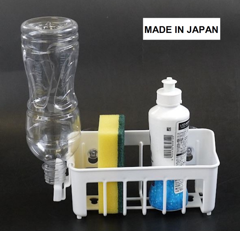 Giá đựng giẻ rửa bát , chai lọ kèm núm hít chân không, làm từ nhựa PP cao cấp có độ bền cao - nội địa Nhật Bản