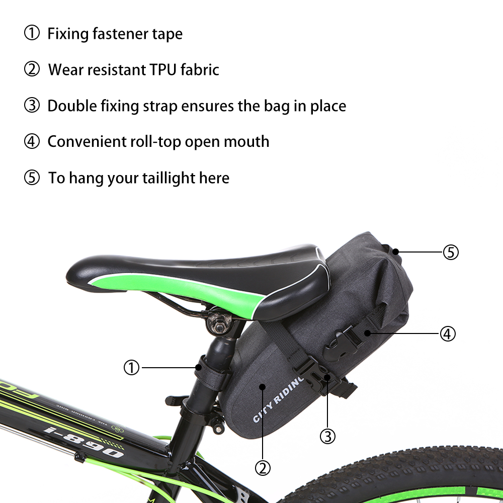 Túi 1.5L Đựng Đồ Gắn Yên Sau Xe Đạp Có Chống Thấm Nước Cho Xe Đạp MTB