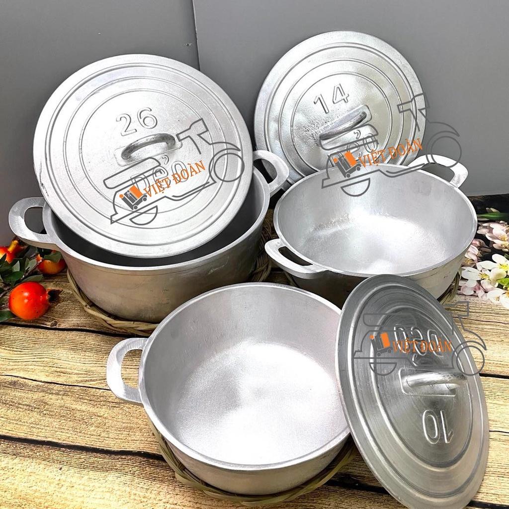 Bộ 3 NỒI GANG ĐÚC Nguyên khối NẮP THẲNG kèm RẾ- SIÊU ĐẸP - Nồi dày nấu cơm siêu ngon, tạo cơm cháy giòn rụm