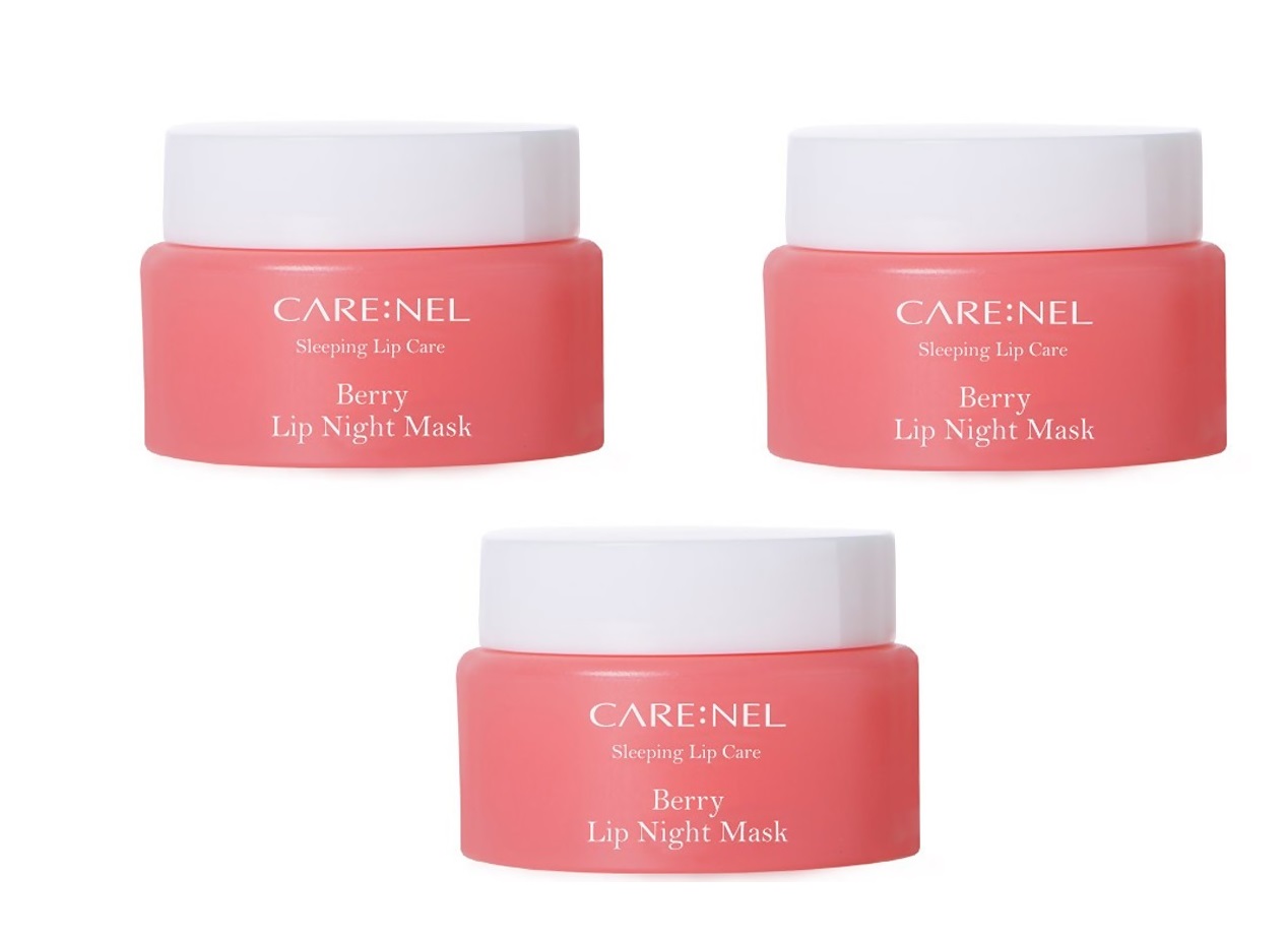 Combo 5 hũ Mặt nạ ngủ môi khóa ẩm và mềm mịn hương dâu Care:nel Lip Sleeping Mask Berry 5ml ( hồng )