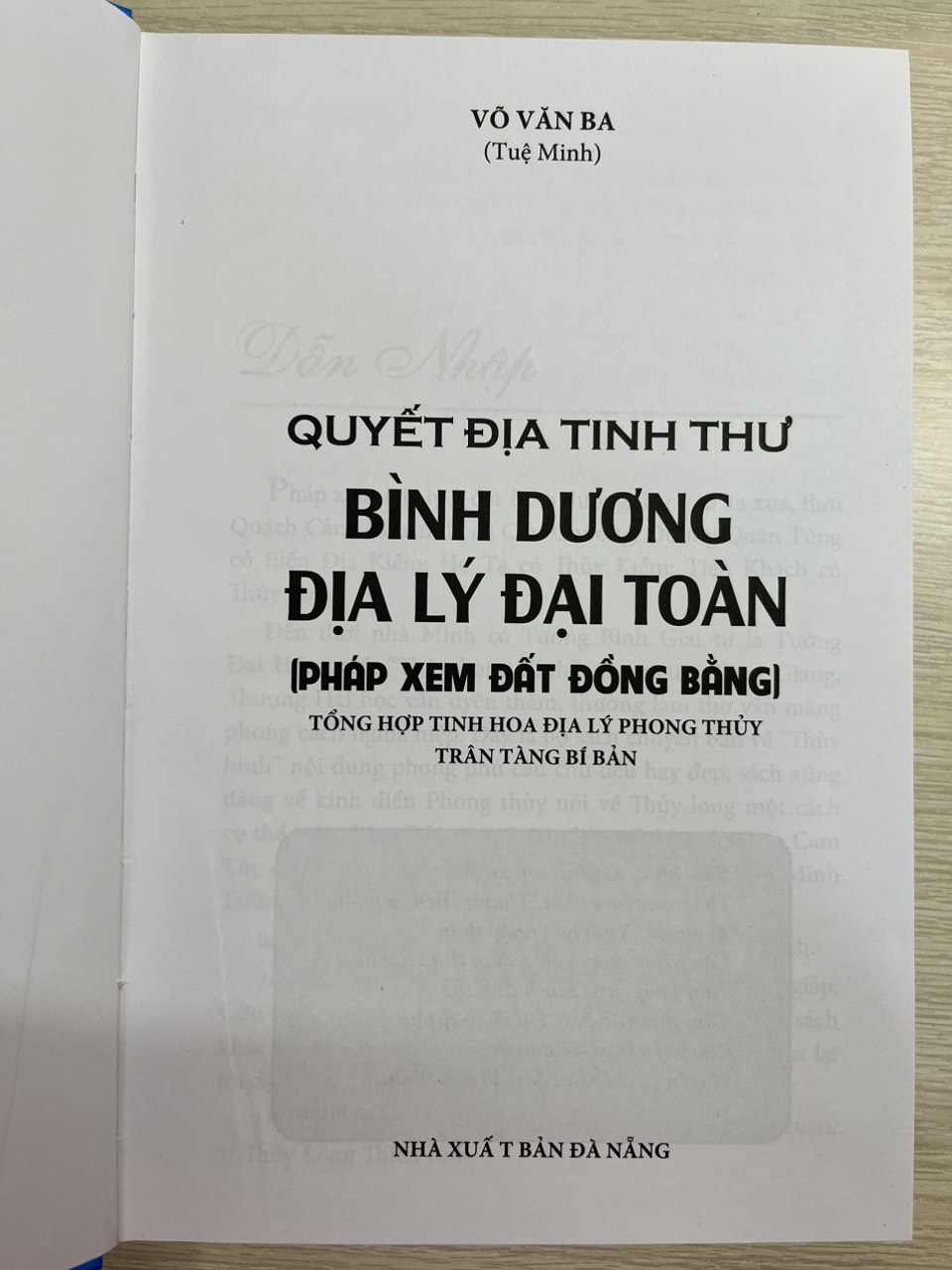 Quyết Địa Tinh Thư - Bình Dương Địa Lý Đại Toàn