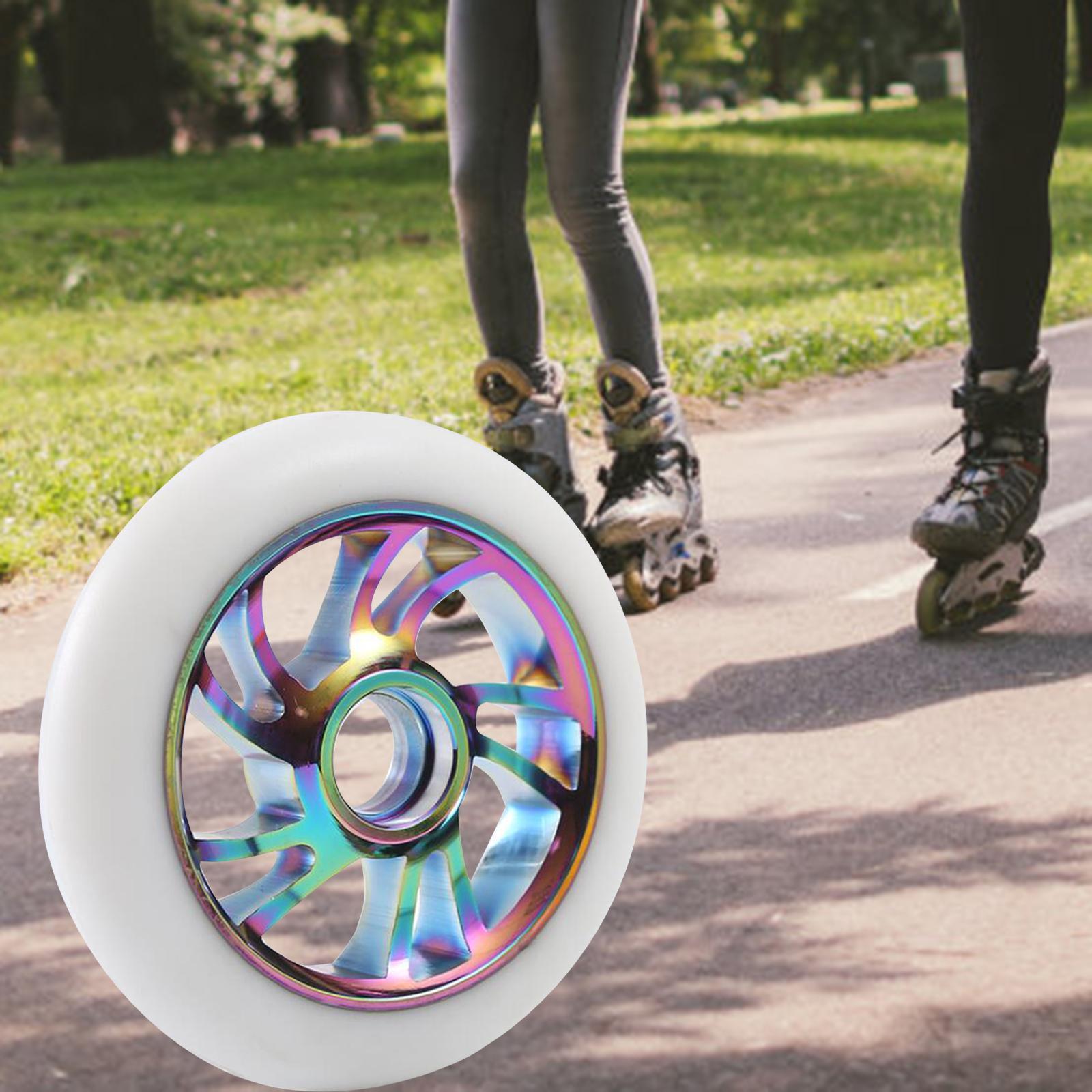 Bike Wheels Colorful Skating Wheels Spare Roller Tires Wear Resistant Anti Skid Roller Skate Outdoor Wheels for Indoor Outdoor Skateboard