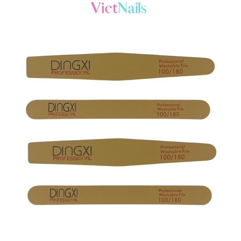 Dũa Móng Bột Móng Gel DINGXI Nhám Da Bò Kiểu Dáng Chữ Thập Và Dũa Mỏng Độ Nhám 100/180