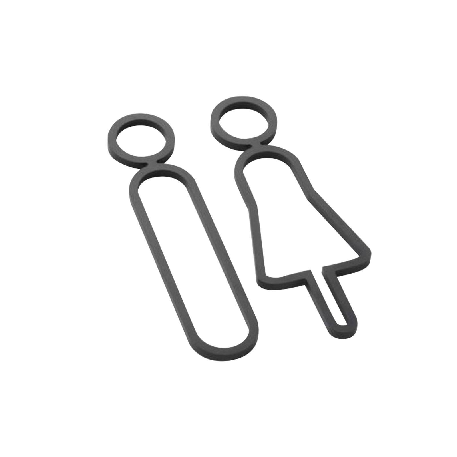 2x Toilet Signs Wall Door Signage Modern Decorations Acrylic Toilet Door Sign