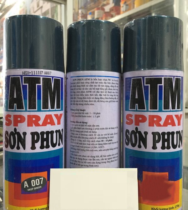 Sơn xịt ATM cho xe máy Spray A007 Deep Green ( Xanh đậm )