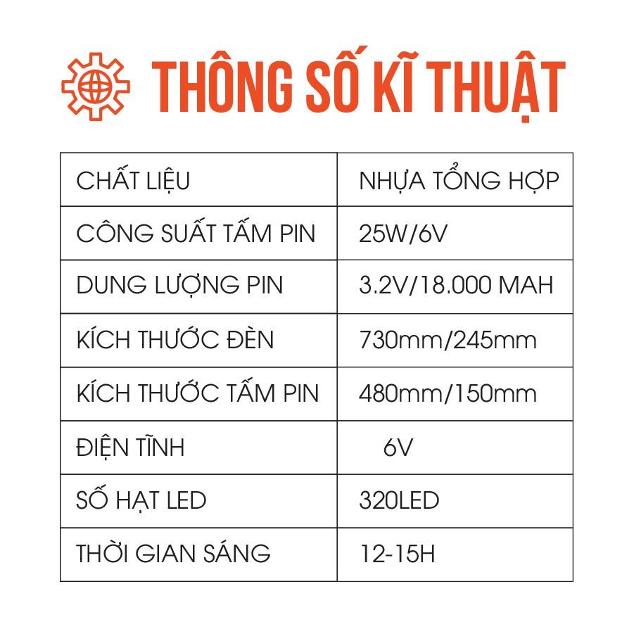 Đèn năng lượng mặt trời liền thể công suất 200W - Tiết Kiệm Điện tuổi thọ 10 năm