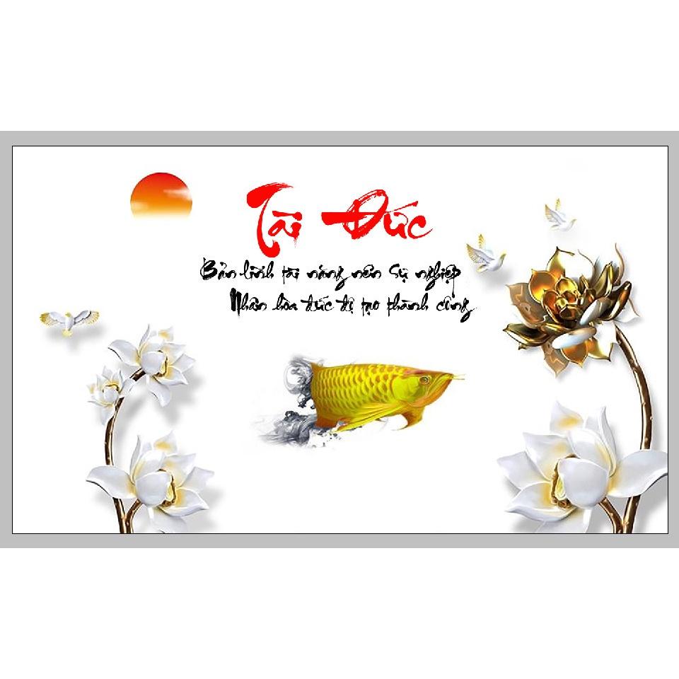 Tranh Dán Bể Cá - Cá Rồng Vàng