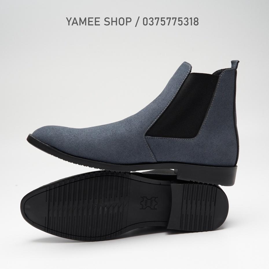 Giày chelsea boots da lộn, cổ cao, đế khâu chắc chắn