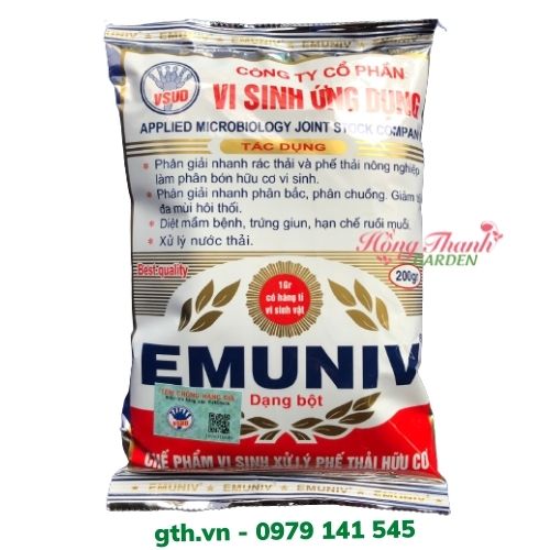 GÓI 200 GRAM - CHẾ PHẨM EM - EMUNIV VI SINH - Ủ PHÂN - Ủ RÁC THẢI - CHUYỂN HÓA PHÂN BÓN