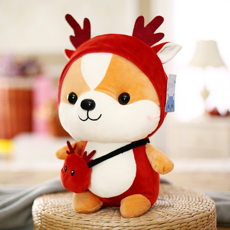 Gấu bông chó Shiba cosplay tuần lộc siêu dễ thương (23cm---&gt;50cm) món quà noen tuyệt vời cho bé &amp; người yêu, hàng xịn cao cấp loại 1