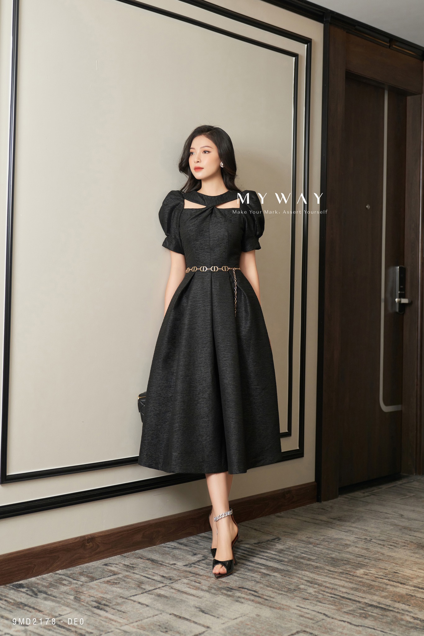 Đầm Nữ Dự Tiệc MY WAY Xoắn Ngực Dáng Xòe Sang Trọng 9MD2178
