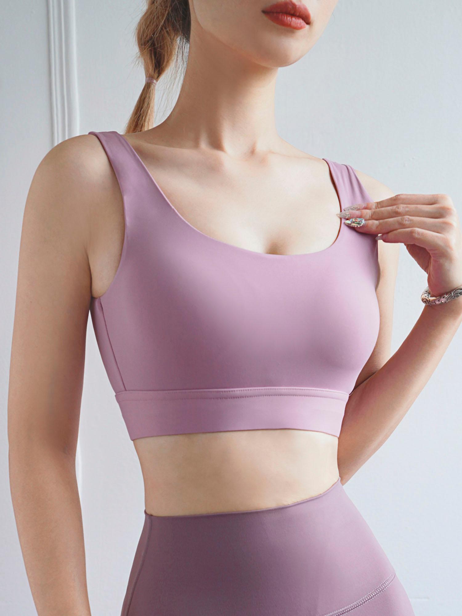 Nữ Yoga Áo ngực Thể thao Cổ U Tập thể dục Chạy bộ Không dây Áo xe tăng Thông thường