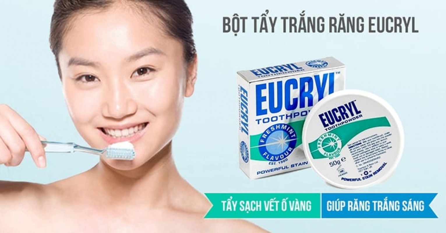 Bột tẩy trắng răng Eucryl 50g (Chính hãng)