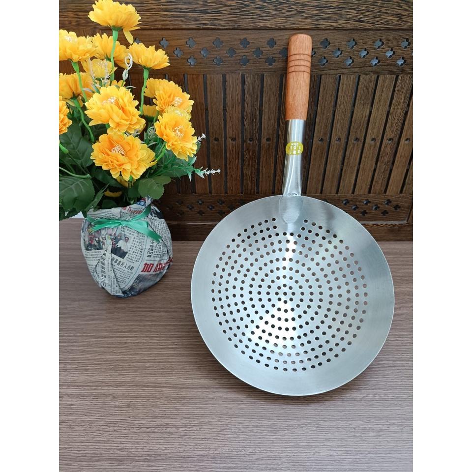 Vợt Vớt Xương, Rau Củ INOX Cán Gỗ Loại DÀY