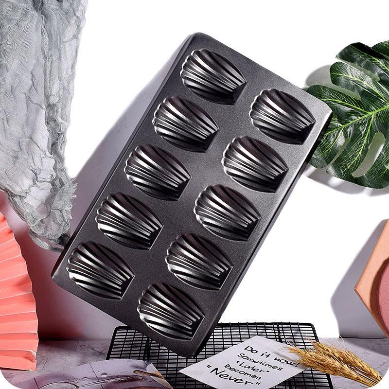 Khay Madeleines khuôn nướng bánh chống dính 10 bánh hình vỏ sò cao cấp - TRAY10MADELEIN