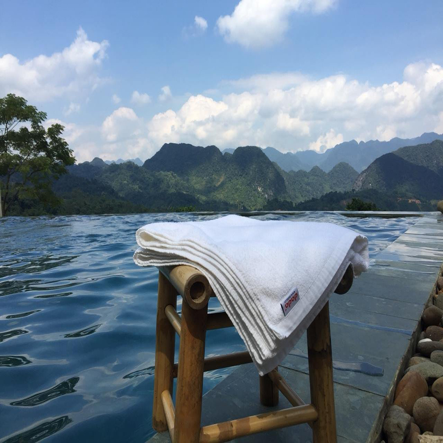 Combo 2 khăn mặt dùng trong Khách sạn 5 sao, Spa, Resort chất liêu 100% Cotton mêm mềm mịn - Hàng Chính Hãng