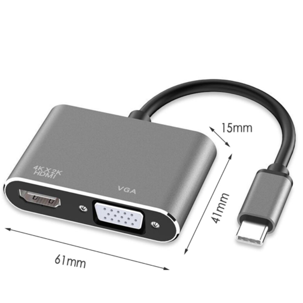 Bộ Chuyển Đổi Sang HDMI 4k USB C VGA, USB 3.1 Type C Sang VGA HDMI nhỏ gọn tiện lợi - Hàng chính hãng