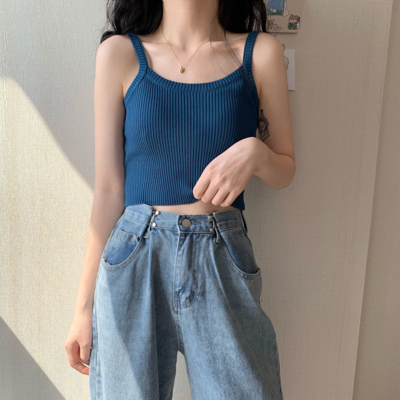 Áo hai dây croptop len Ulzzang Quảng Châu ALB7