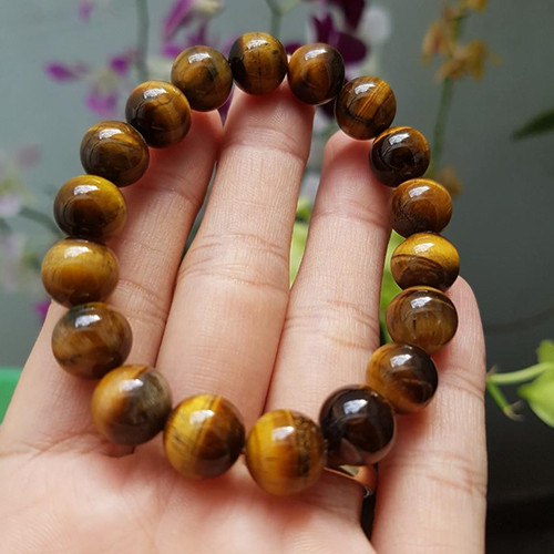 Vòng tay Đá Mắt hổ nâu tự nhiên cho Tuổi Ngọ 10ly AKO5