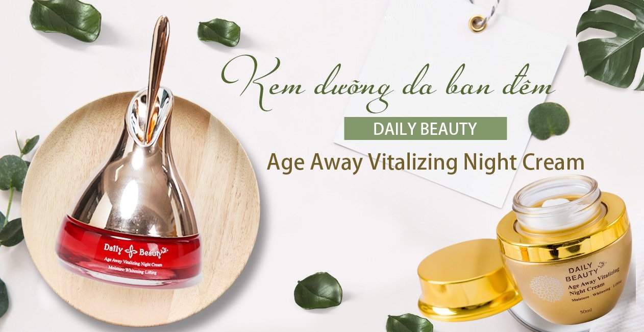 Combo 3 hộp Kem dưỡng da ban đêm Daily Beauty Age Away Vitalizing Night Cream Đánh Thức Thanh Xuân sản phẩm nhập khẩu chính ngạch Hàn Quốc