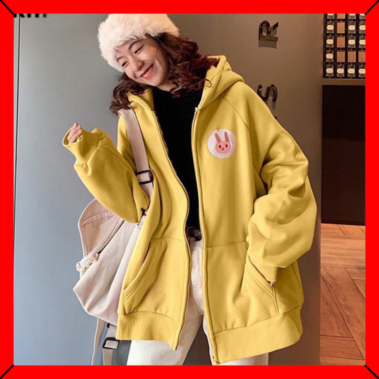 Áo khoác Hoodie nỉ thêu Thỏ cực xinh
