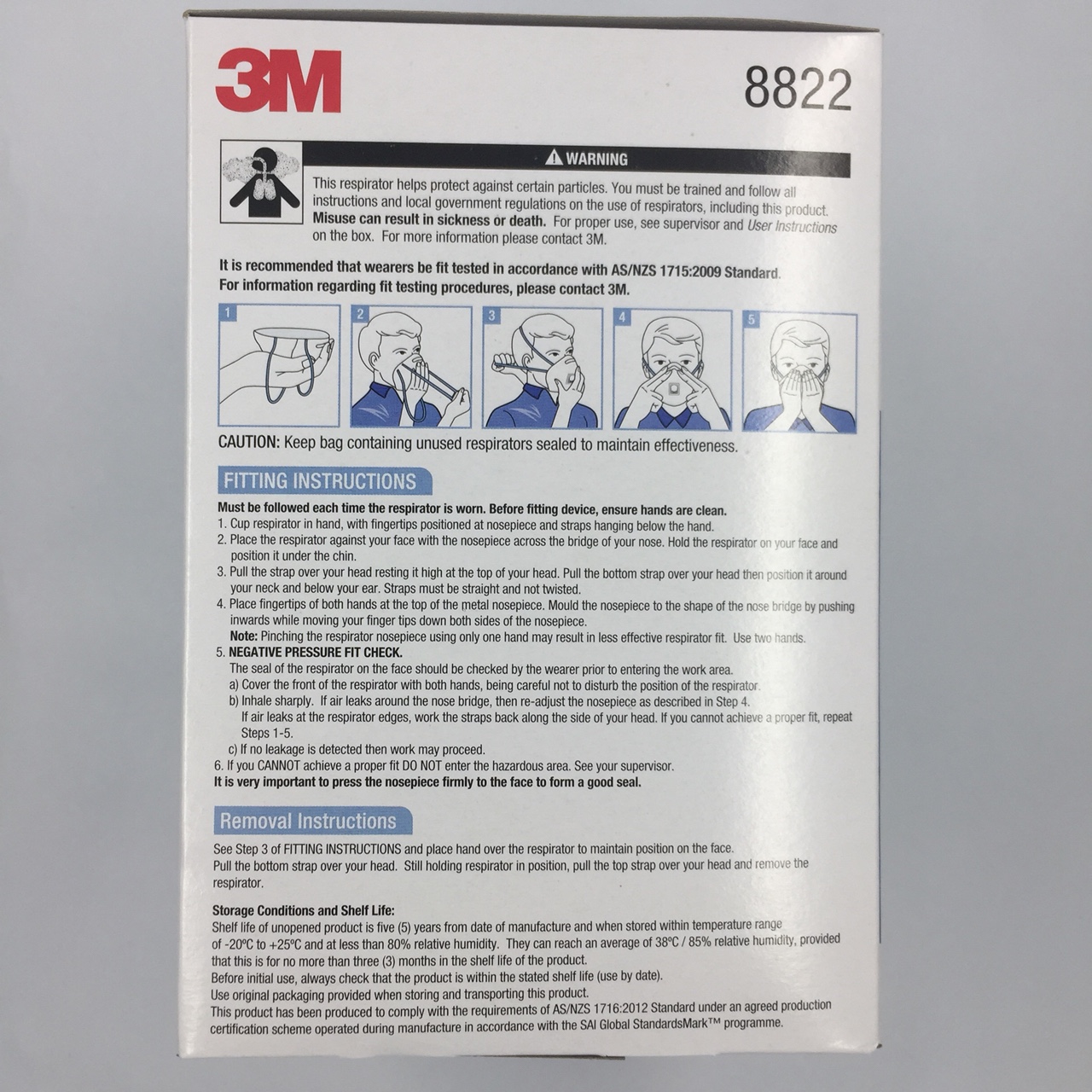 3M Face Mask màu trắng hộp 8822