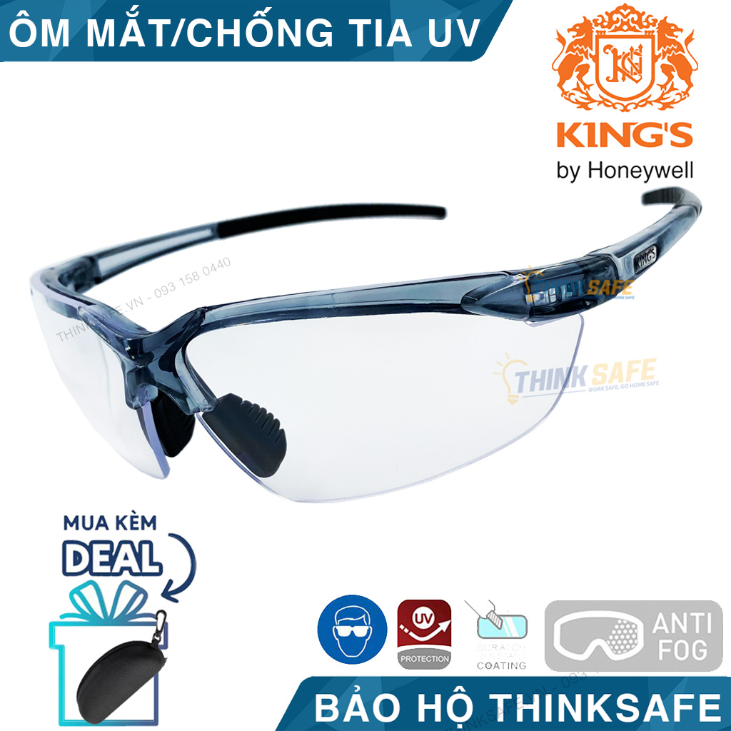 Kính bảo hộ King's KY711 kính chống bụi, trầy xước, mắt kính chống tia UV (trắng trong)