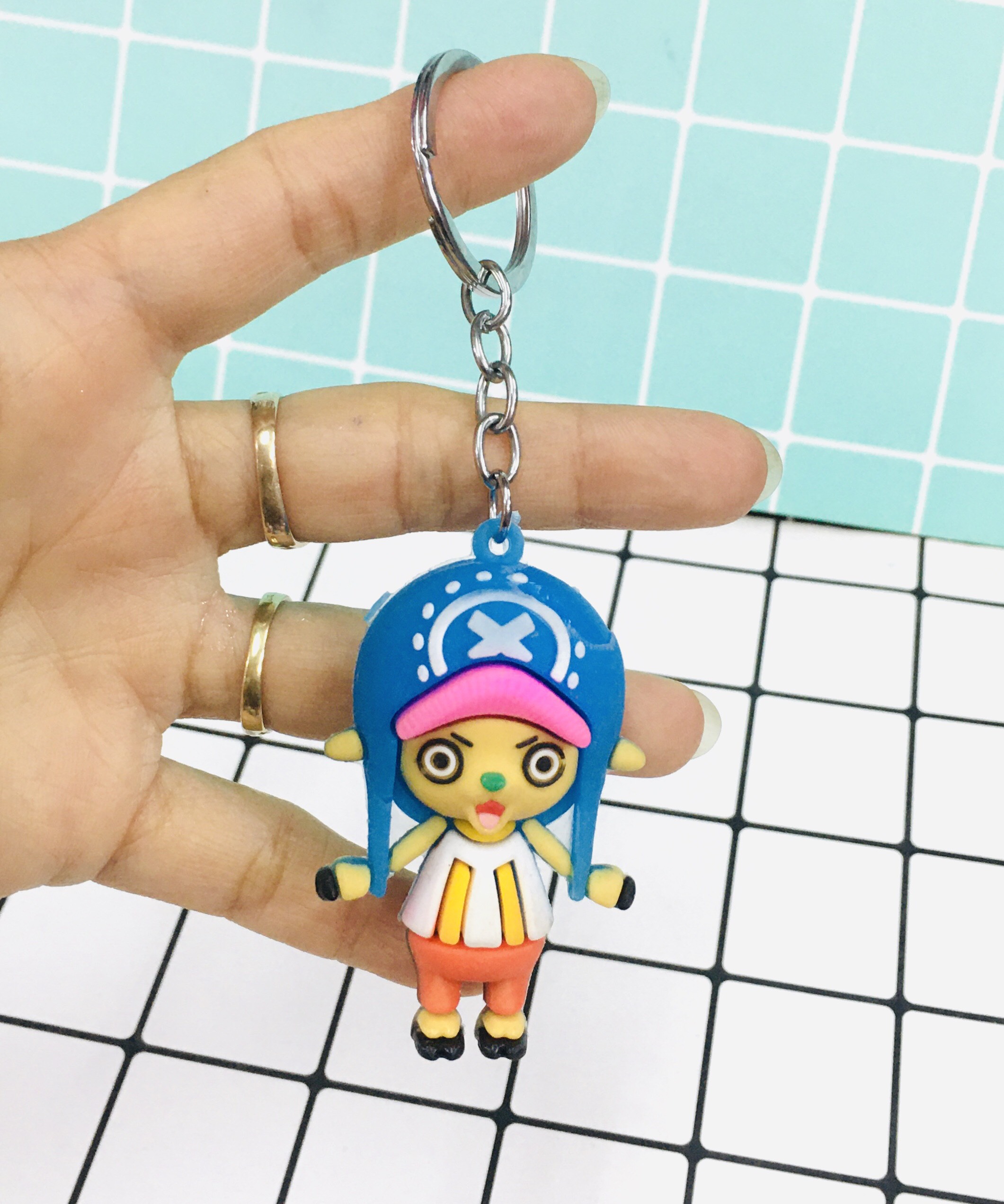 Set 2 Móc khóa tượng One Piece Luffy và Chopper