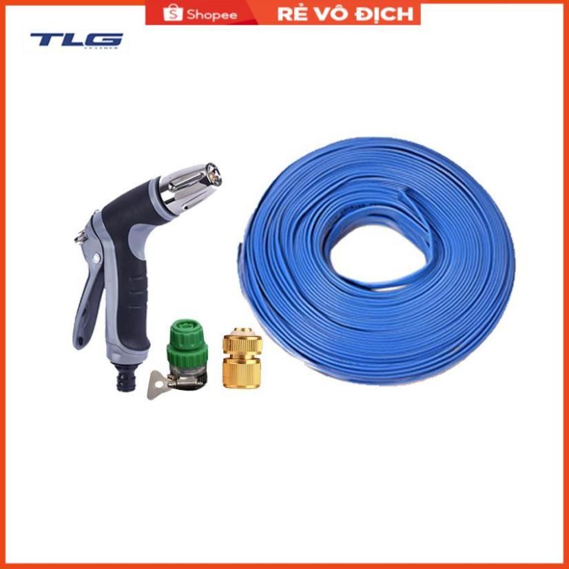 Bộ dây vòi xịt nước rửa xe,tưới cây tăng áp 3 lần 3-5m(cút đồng nối nhựa xanh) 206817