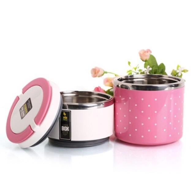 Hộp cơm giữ nhiệt 2 tầng lõi inox 8504