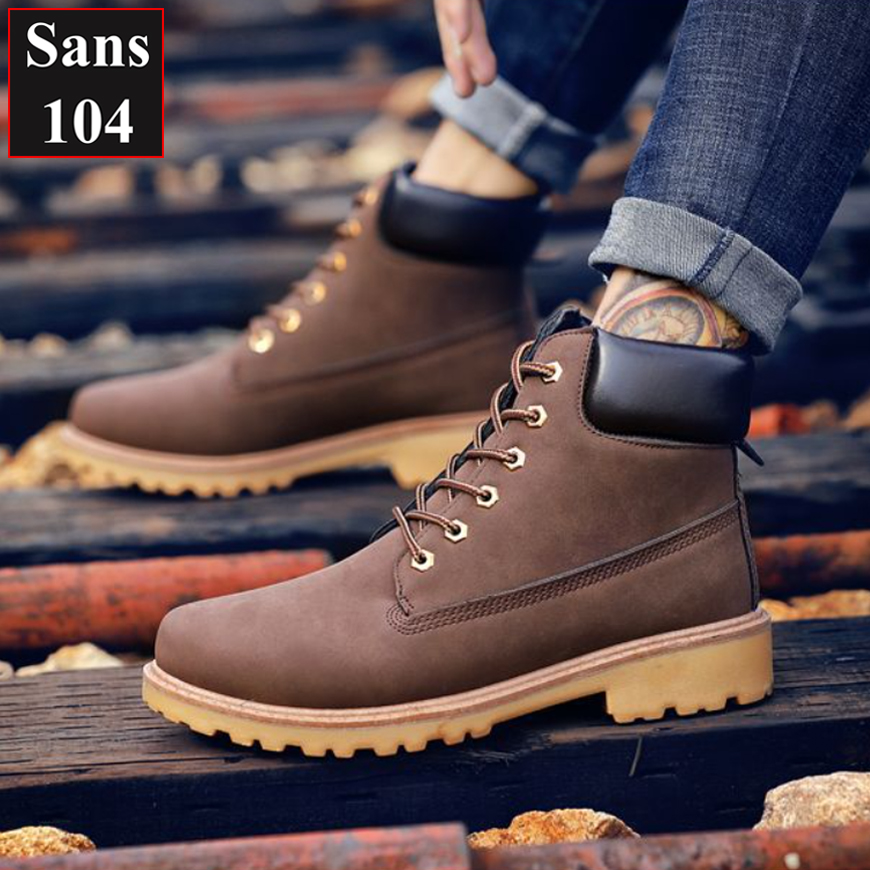 Boot nam martin Sans104 giầy cao cổ boost vàng đen nâu bigsize to 43 44 45 46 độn đế 6cm big size đẹp hàn quốc cao cấp