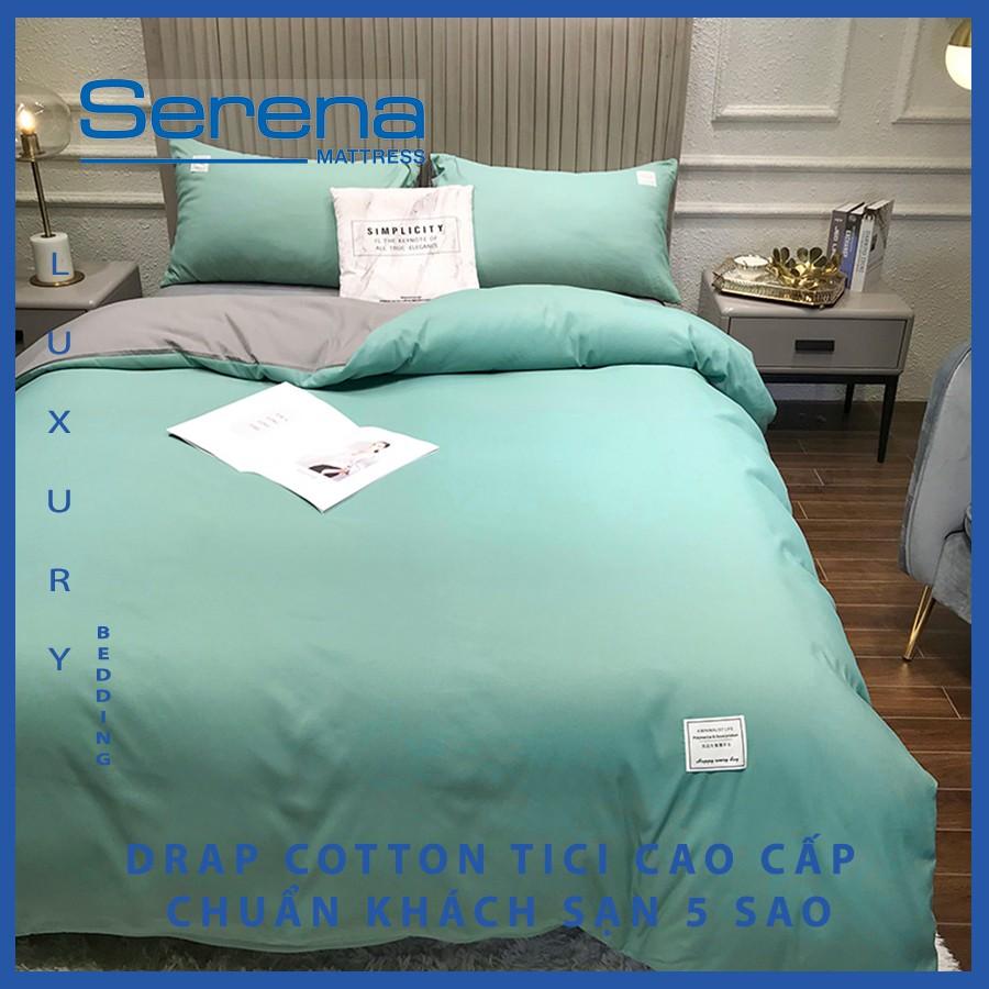Bộ Ga giường Cotton Tici 5 Món Cao Cấp SERENA Drap Chăn Ga Gối chần Bông Đẹp - Hệ Thống Nệm