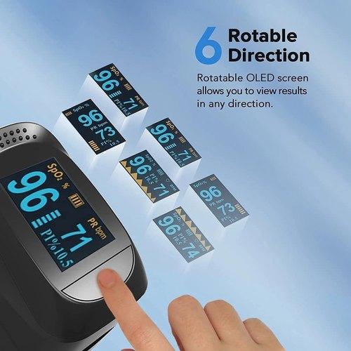 Máy Đo Huyết Áp Kẹt Ngón Tay Kỹ Thuật Số Màn Hình Oled Màu Kép Đo Nồng Độ Oxy, Spo2 Trong Máu Spo2 Pulse Oximeter - Loại Tốt