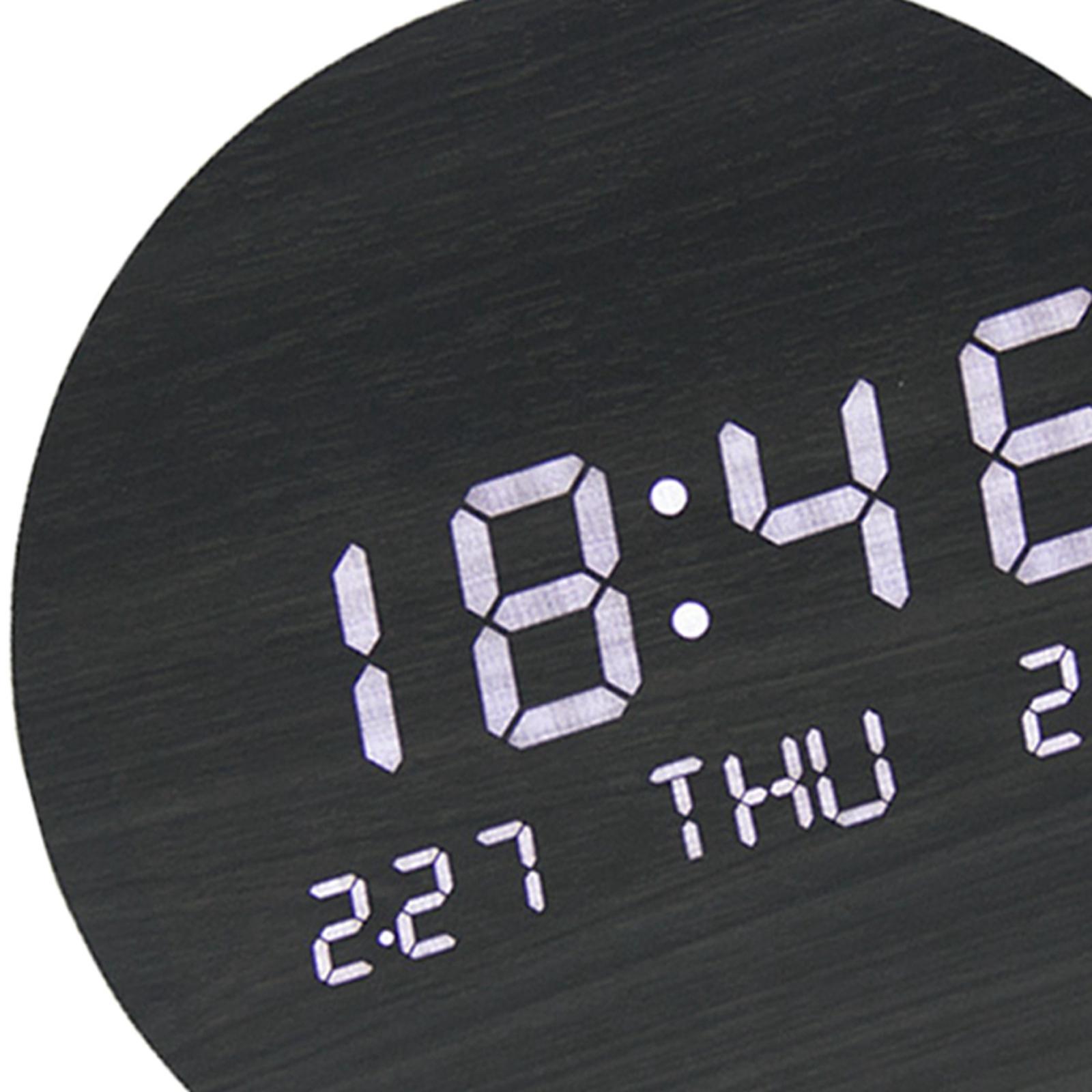 Temperature large display non ticking clock desk Black