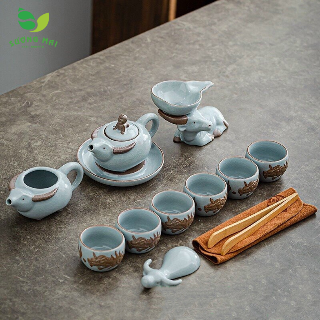 Bộ ấm chén pha trà Tân Sửu 9 món